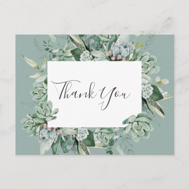 Sukkulente Vegetation | Sage Green Wedding Vielen  Postkarte (Vorderseite)