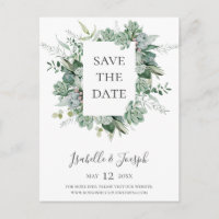 Sukkulente Vegetation | Save the Date Postkarte