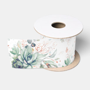Sukkulenten Blätter Grün Elegante Botanik Satinband