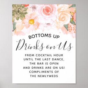 Sukkulenten Florales Empfangs-Open-Bar-Tischschild Poster