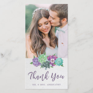 Sukkulenten Hochzeit Danke Karte Lavendel