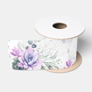 Sukkulenten Silbernes Grün Elegante Botanik Satinband