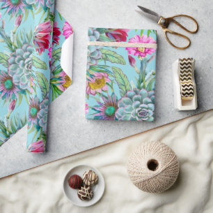 Sukkulenten Tropischer Garten Geschenkpapier