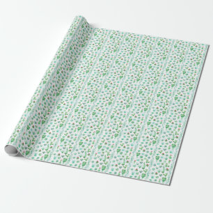 Sukkulenter Garten: Aquarellfarbener, nahtloser Hi Geschenkpapier