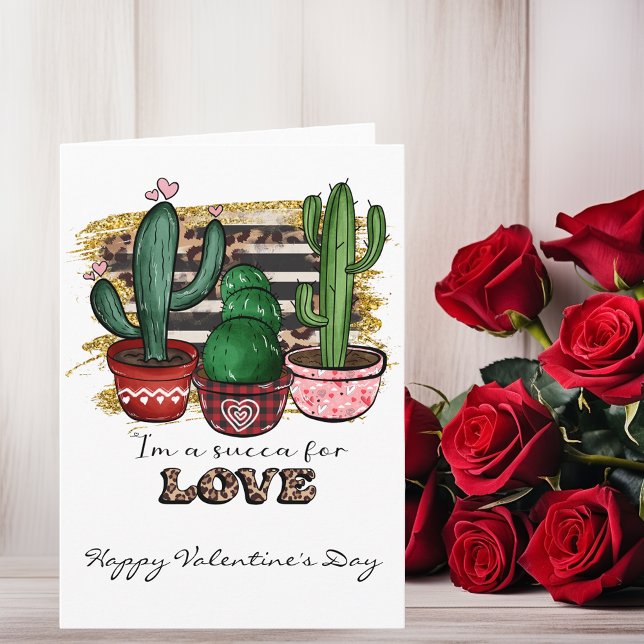 Sukkulenter Valentinstag Liebe Cactus succulent Karte (Von Creator hochgeladen)
