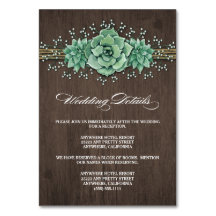 Sukkulentes Gipskraut Hochzeitskarten