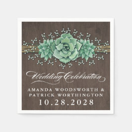 Sukkulentes Gipskraut Rustikale Hochzeit Napkins Serviette
