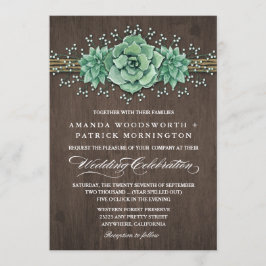 Sukkulentes Gipskraut Rustikale Hochzeitseinladung Einladung