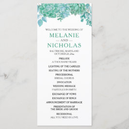 Sukkulentes Hochzeitsprogramm 3973 Programm