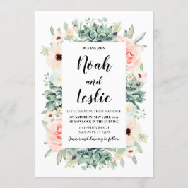 Sukkulents Blumen Hochzeit Einladung