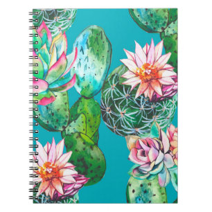 Sukkuline Aquarellmuster Notizblock
