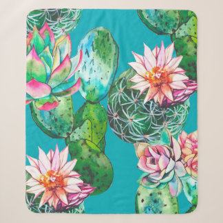 Sukkuline Aquarellmuster Sherpadecke