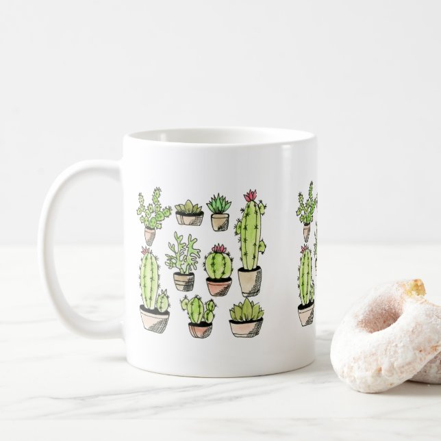 Sukkuline auf einer Tasse (Mit Donut)