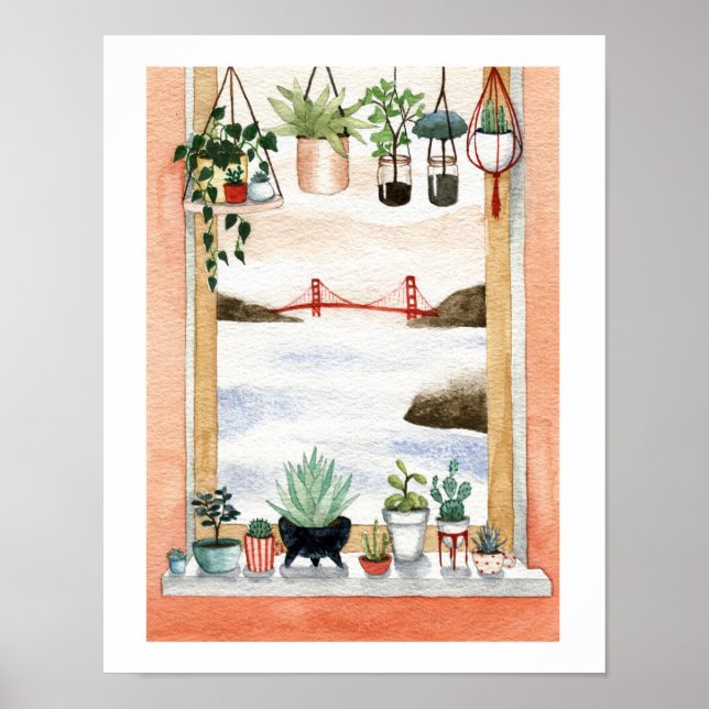 Sukkuline und Golden Gate Bridge Poster (Vorne)