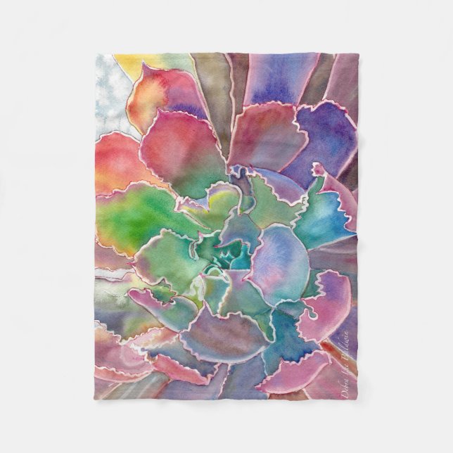 Sukkultiviertes Ruffelder Echeveria Fleece Blanket (Vorderseite)