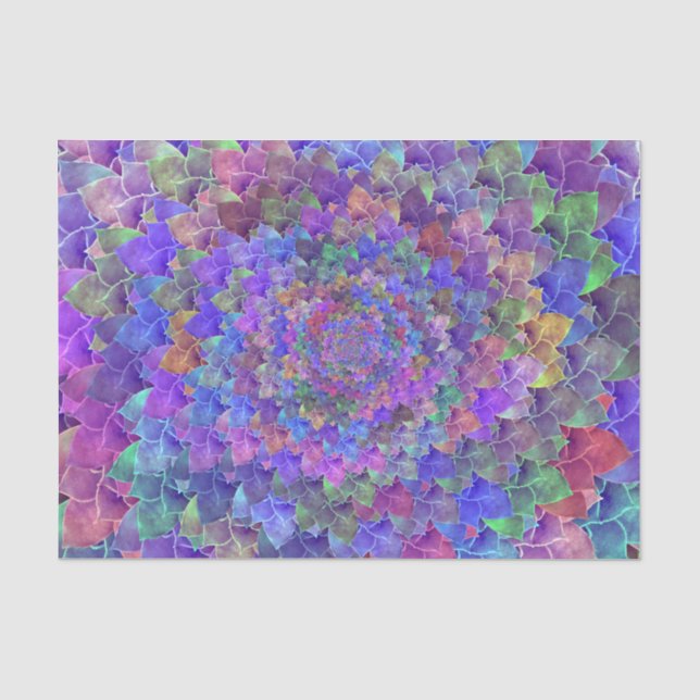 Sukkultureller Abstrakter Art Blumenkohl Lila Seidenpapier (Vorderseite)