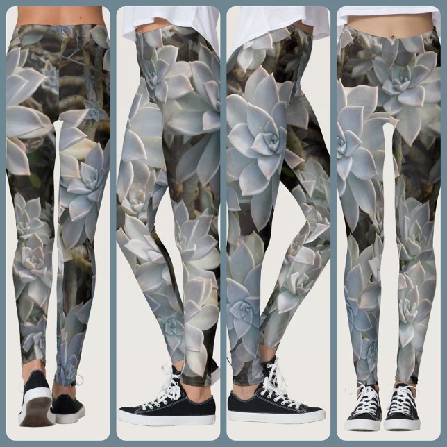 Sukkulturen Botanisches Silvery Blue Leggings (Von Creator hochgeladen)