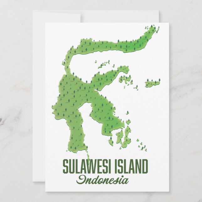 Sulawesi Insel Indonesien Karte (Vorderseite)