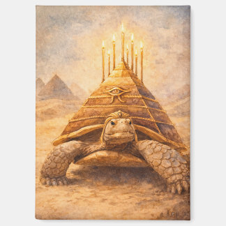 Sulcata-Schildkröte ägyptische Pyramiden-Geburtsta Magnet