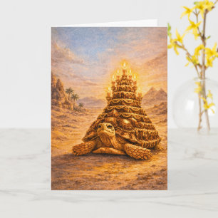 Sulcata-Schildkrötenköniginnen-Pyramiden-Geburtsta Karte