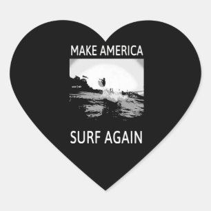 Sulfing Liebhaber Machen Sie American Surf Wieder Herz-Aufkleber