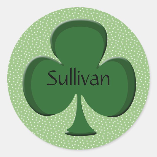 Sullivan Kleeblatt Name Stickers (Vorderseite)