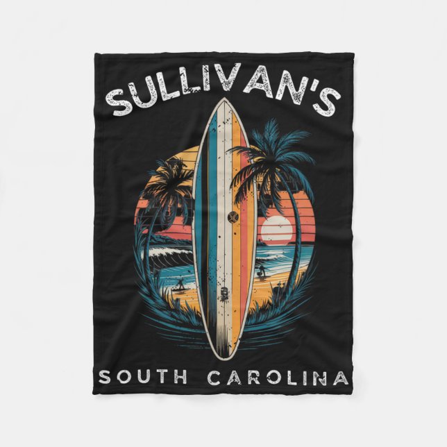 Sullivan's South Carolina Men Women Surfing  Fleecedecke (Vorderseite)