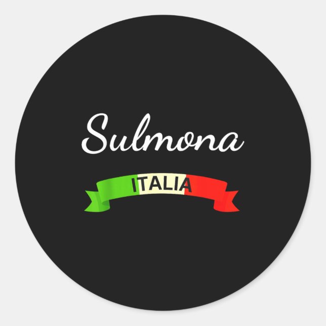 Sulmona Italy Flag Italia Souvenir Gift Matching I Runder Aufkleber (Vorderseite)