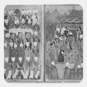 Sultan Ahmed III, das Geld verteilt Quadratischer Aufkleber