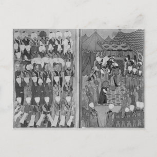 Sultan Ahmed III verteilt Geld Postkarte