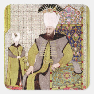 Sultan Ahmet III und der Thronfolger Quadratischer Aufkleber