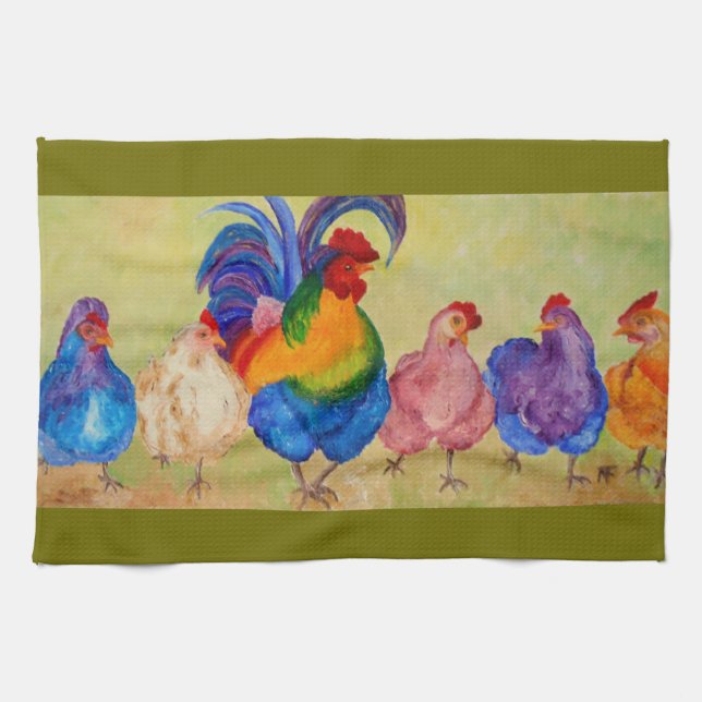 sultan et ses poussins - serviette de cuisine (Horizontal)