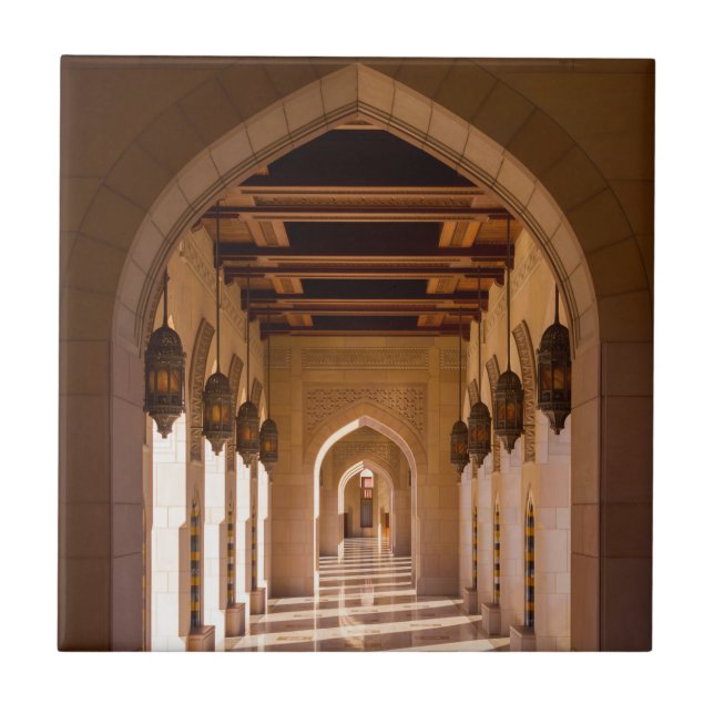 Sultan Qaboos Grand Moschee in Muscat, Oman Fliese (Vorderseite)