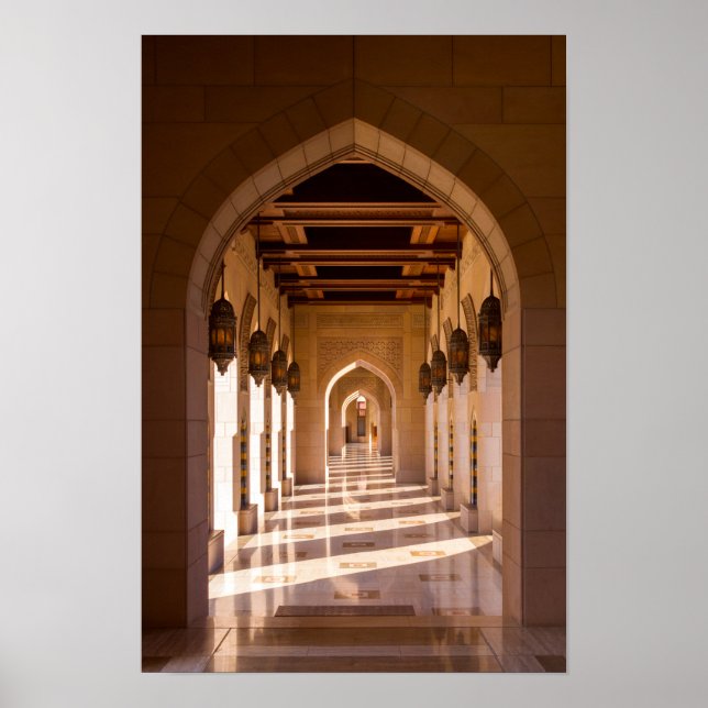 Sultan Qaboos Grand Moschee in Muscat, Oman Poster (Vorne)
