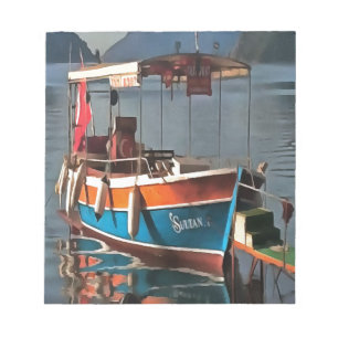 Sultan Taxi Boot Marmaris Schöne Kunst Notizblock
