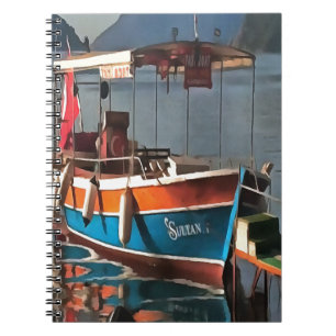 Sultan Taxi Boot Marmaris Schöne Kunst Notizblock