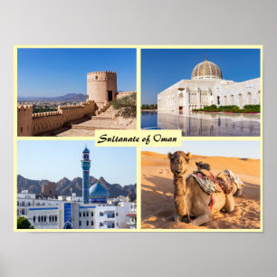 Sultanat der Oman-Sehenswürdigkeiten Poster
