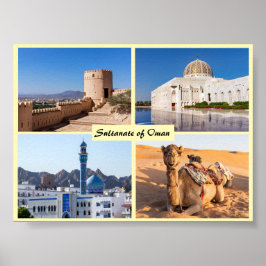 Sultanat der Oman-Sehenswürdigkeiten Poster