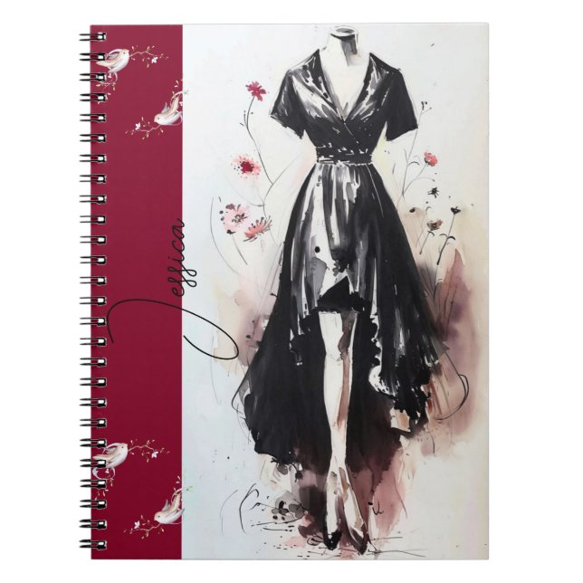 Sultry Victorian Silhouette Art Journal Notizblock (Vorderseite)