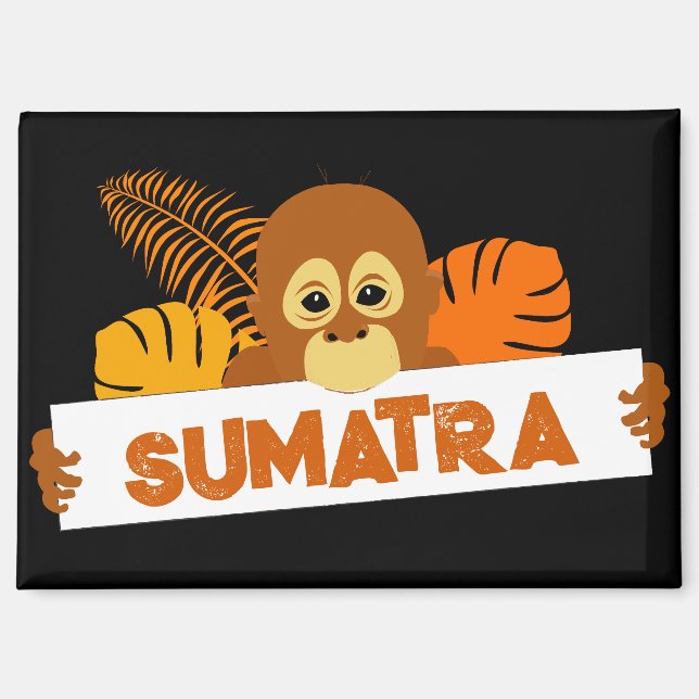 Sumatra Baby Orangutan Magnet (Vorderseite)