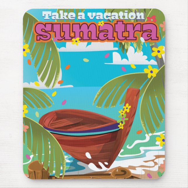 Sumatra Indonesia Reiseplakat Mousepad (Vorne)
