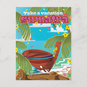 Sumatra Indonesia Reiseplakat Postkarte