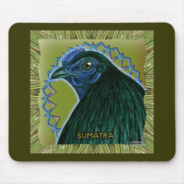 Sumatra Rooster Gerahmt Mousepad (Vorne)