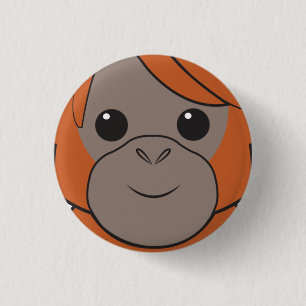 Sumatran Orang-Utan Gesichts-Knopf Button