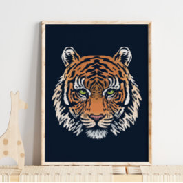 Sumatran Tiger Wildlife Orange Print | Tiger Print Poster
