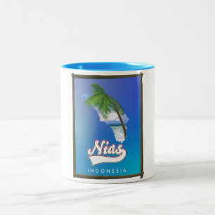 Sumba Insel Indonesien Reisekarte Zweifarbige Tasse