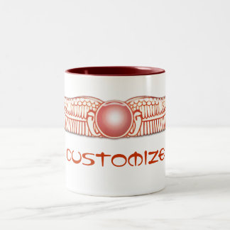 Sumerische Anunnaki Winged Sun-Scheibe Zweifarbige Tasse