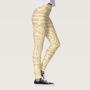 Sumerischer Mesopotamian-Muster mit blass gelbem F Leggings