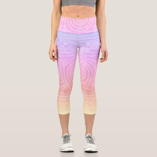 Sumerisches Mesopotamian-Muster rosa Capri Leggings