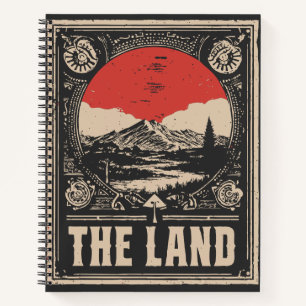 Sumi-e-Aborigine-Landschaft Sacred Land Portrait Notizbuch